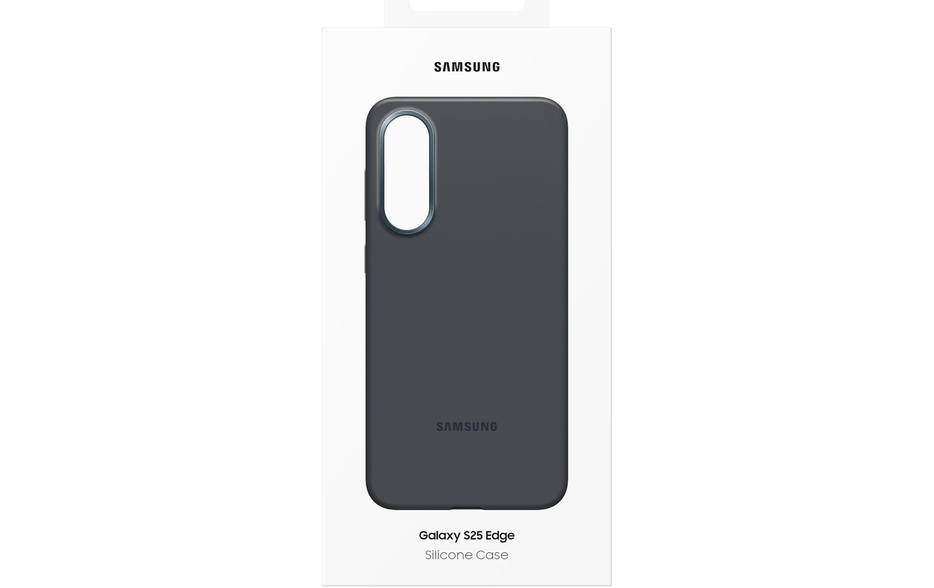 Back Cover Silicone Galaxy S25 Edge SchwarzModerne Handyhülle aus ultradünnem und griffigem Silikon für das Samsung Galaxy S25 Edge