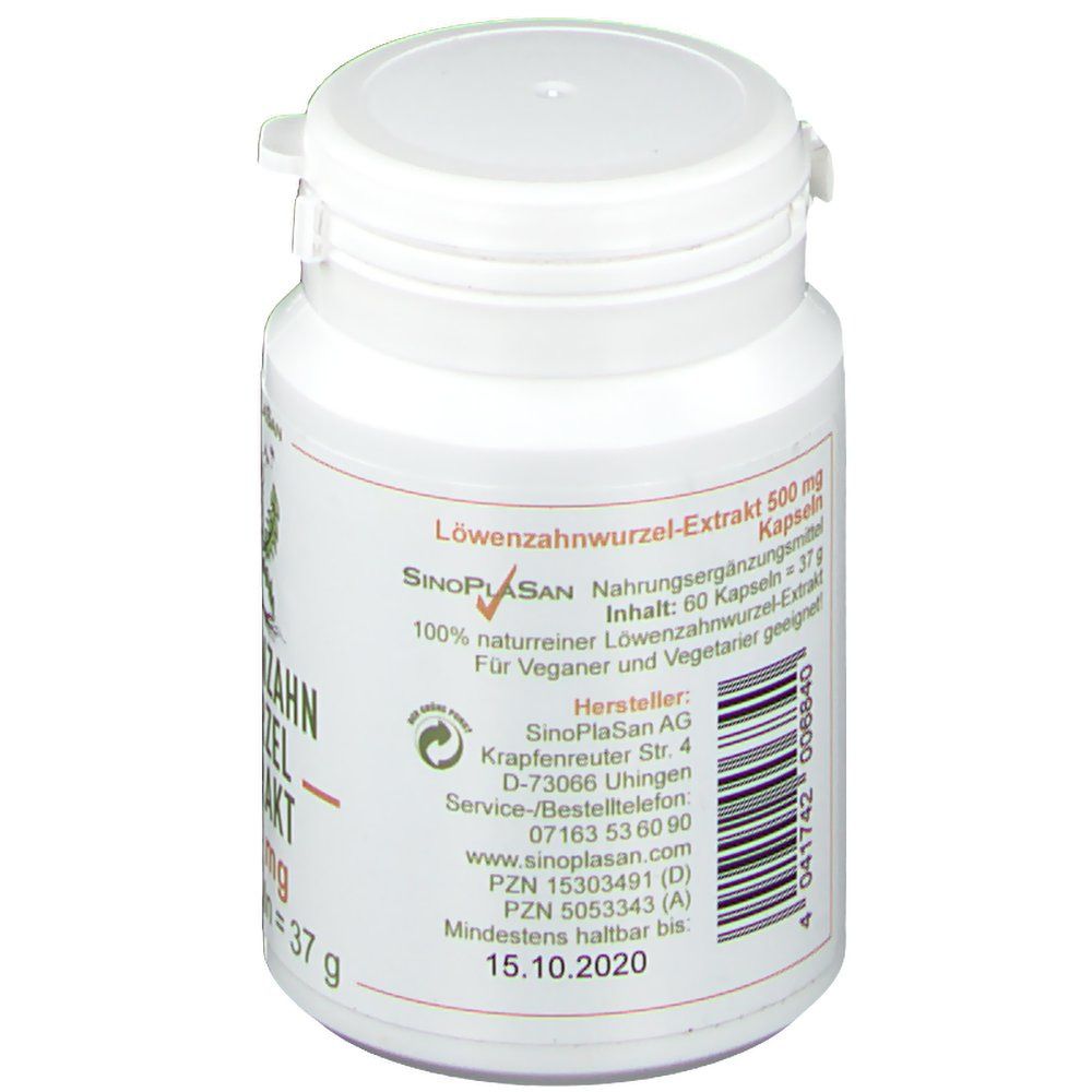 SinoPlaSan Löwenzahnwurzel-Extrakt 500 mg
