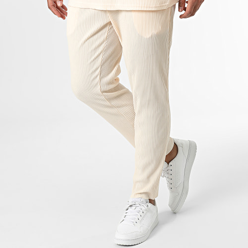 Ensemble Tee Shirt Et Pantalon Beige Saumon