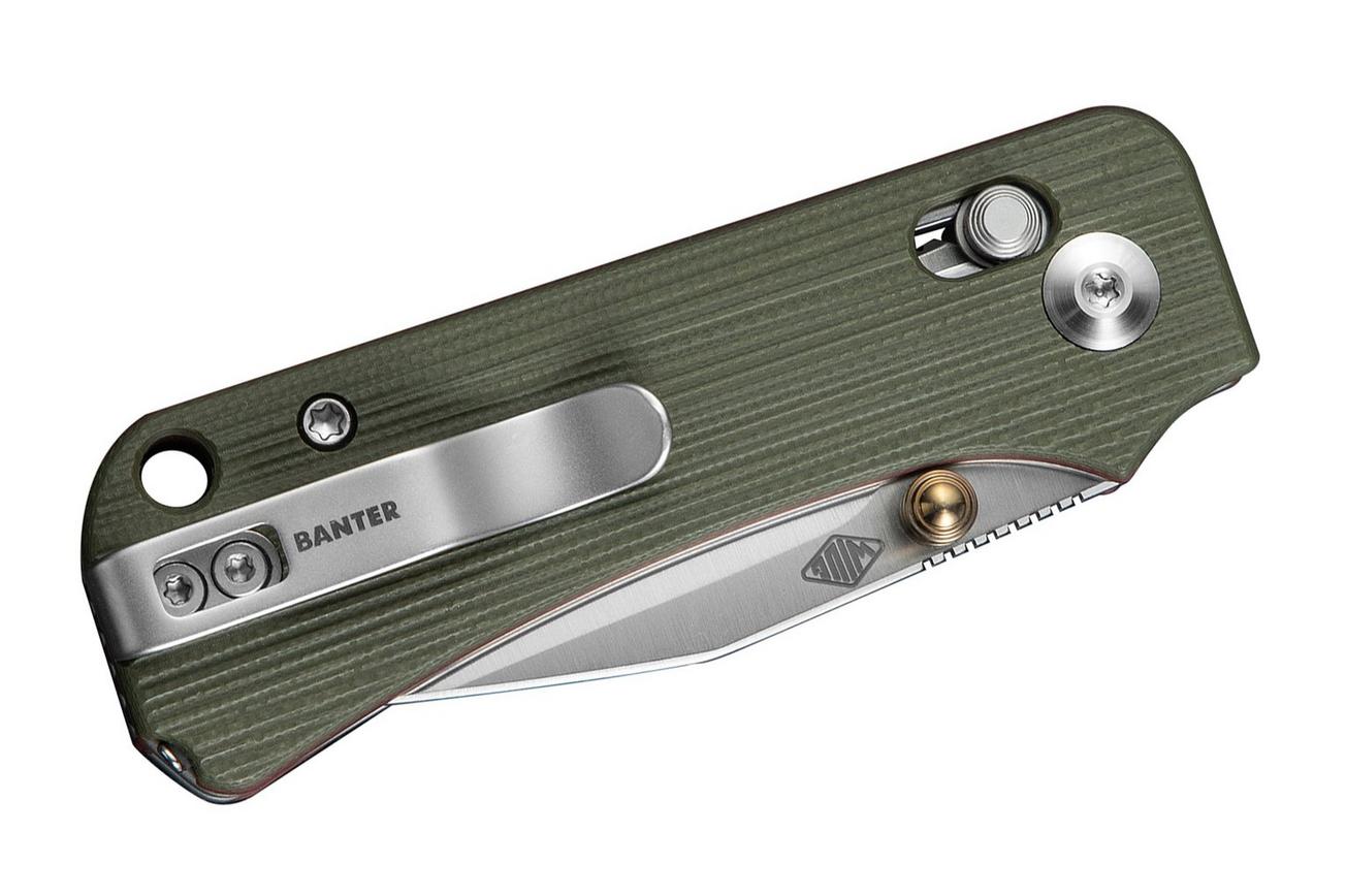 Civivi Baby Banter 2 - TG C24074-1, Satin 14C28N, Milled Green/Red G10, Tweezers and Toothpick, zakmes