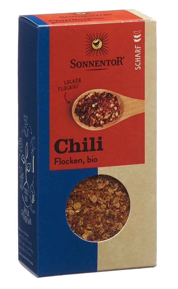 SONNENTOR Chili Flocken<br>45 g, Beutel, Flocken, BIO