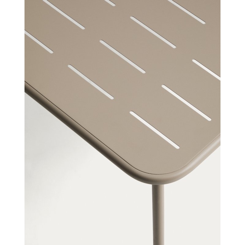 Table d’extérieur Zivia en acier galvanisé taupe 90 x 50 cm