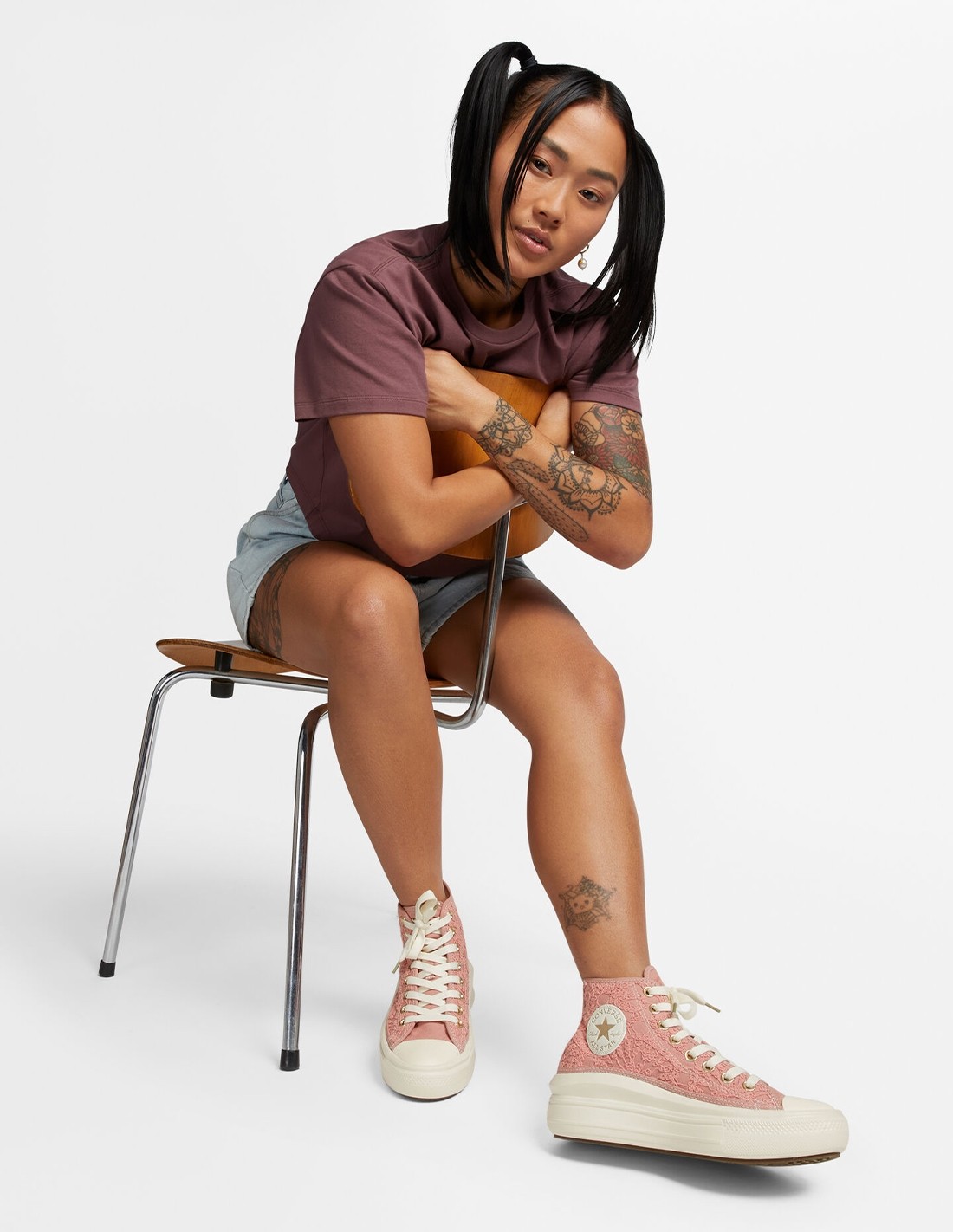 converse Sneakers compensées Femme ctas move hi Rose