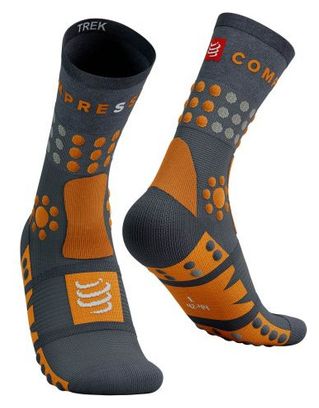 Chaussettes Compressport Trekking Socks Gris/Orange