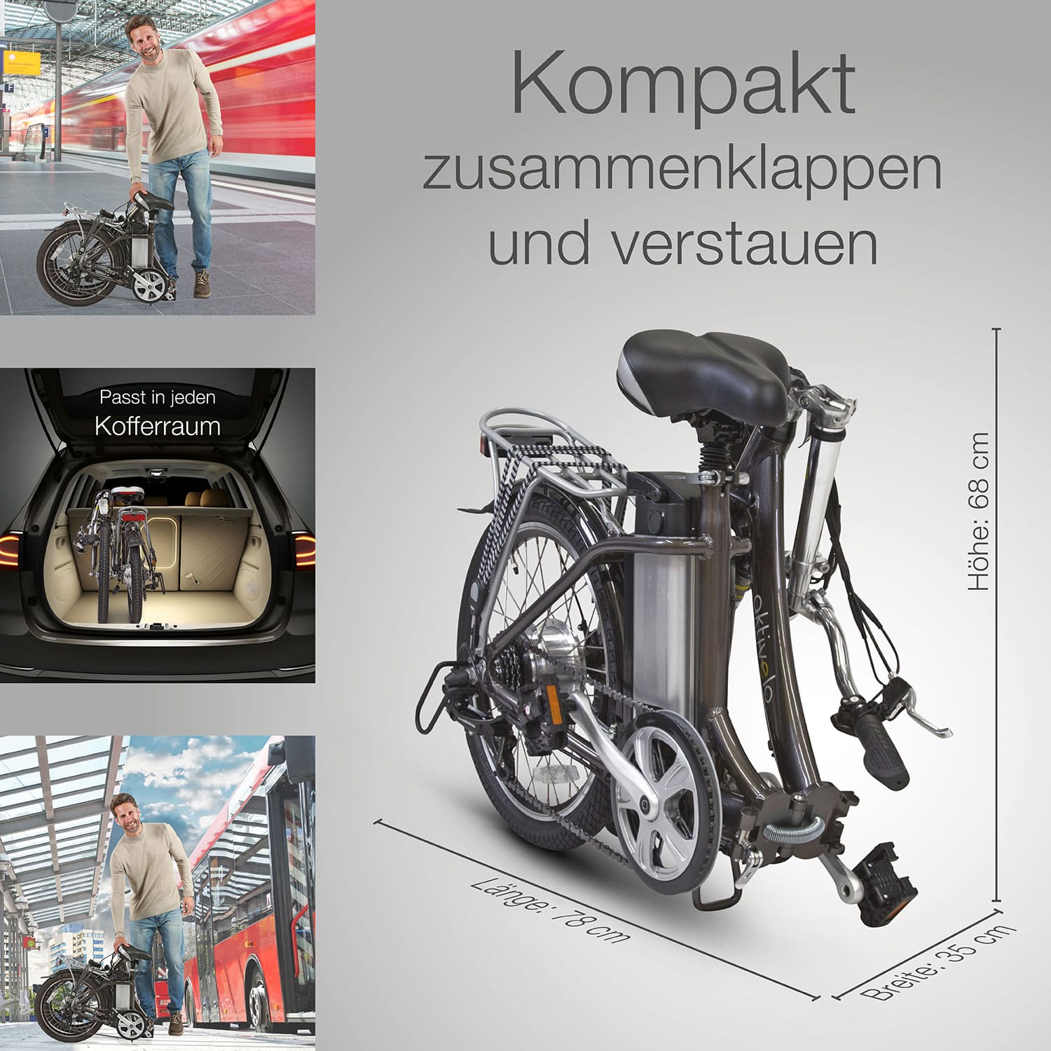 aktivelo Alu-Elektro-Faltrad Sport, 20 Zoll Sport