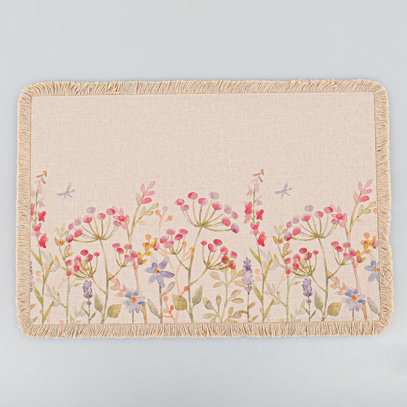 Set de table rectangulaire 'Juliana' fleuri