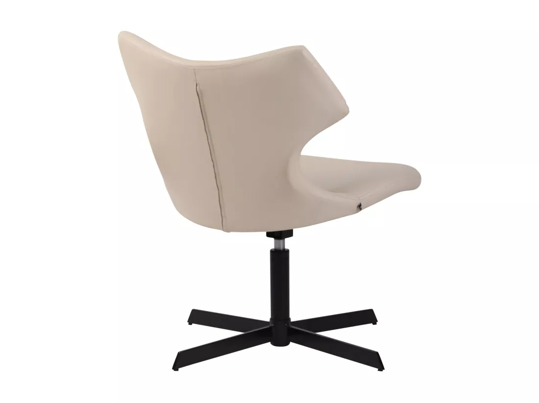 Chaise gondole - Similicuir & Métal noir mat - Crème - Welland