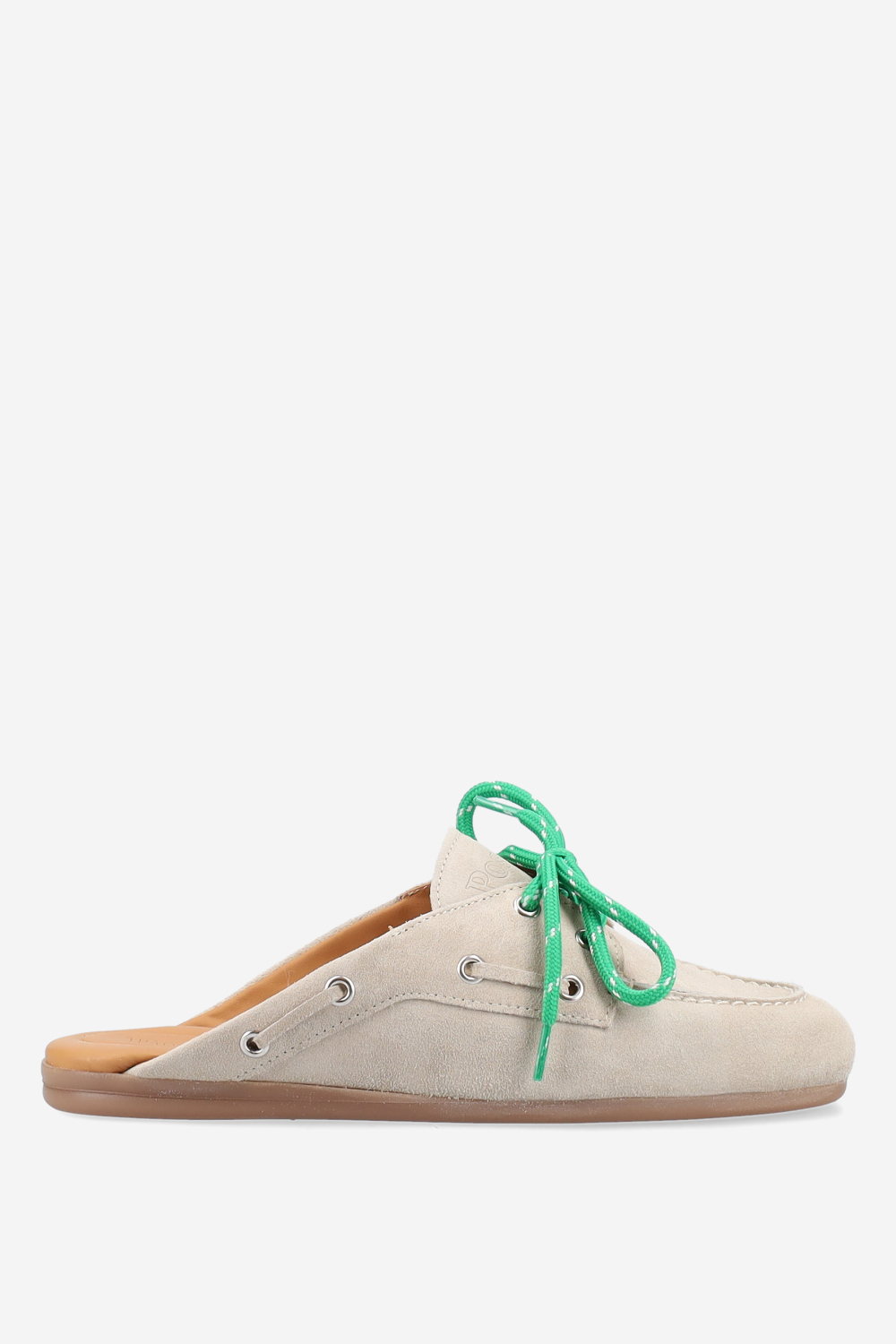 Boat loafer suede mules