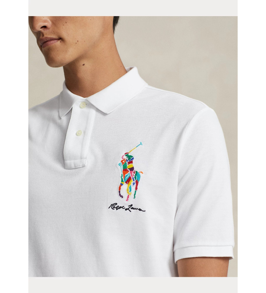 Polo Ralph Lauren Classic Fit, camisa polo branca com logo Big Pony.