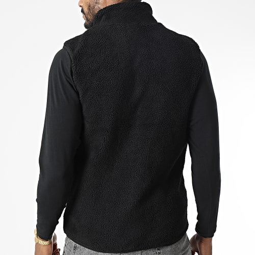 Veste Zippée Fourrure Mouton Sans Manches Pecora Noir