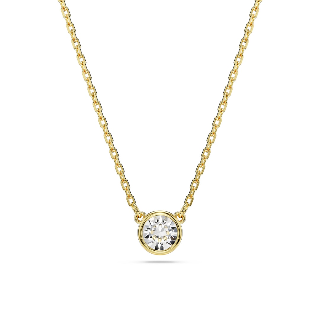 Swarovski Imber Collier Rundschliff, Weiss, Goldlegierungsschicht