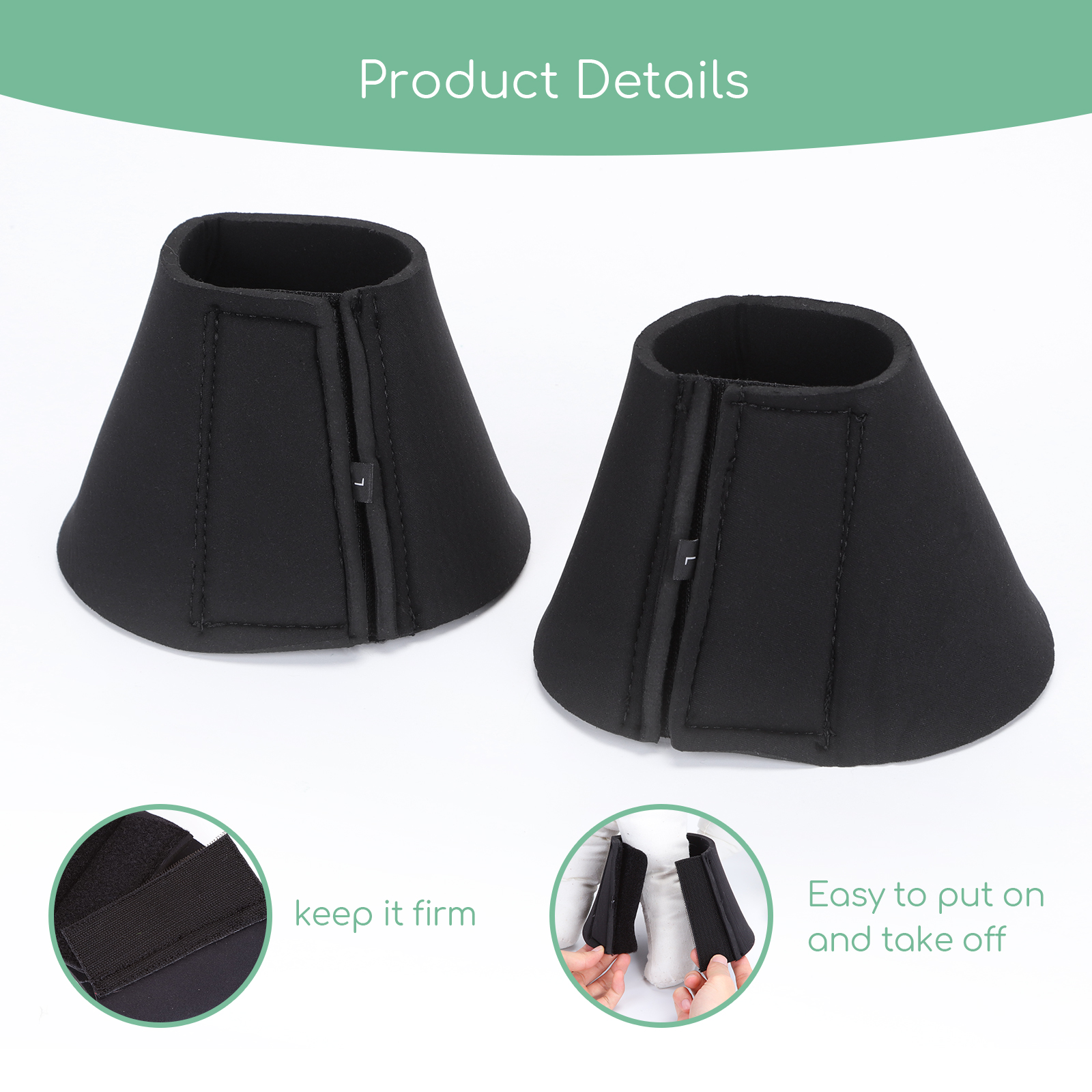 Nobleza - Sinos para Cavalos, Sinos de Neoprene para Salto, Proteção para Cascos de Cavalos (Preto)