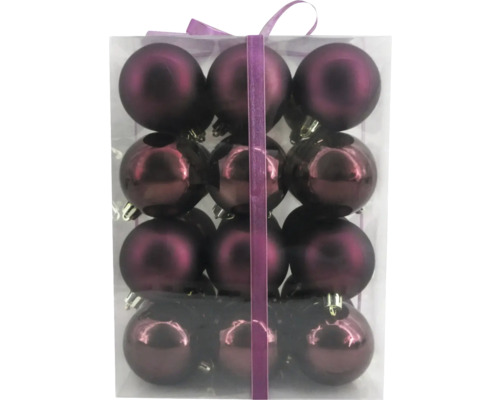 Lafiora kerstboomballen, verpakking van 36, Ø 6 cm, paars