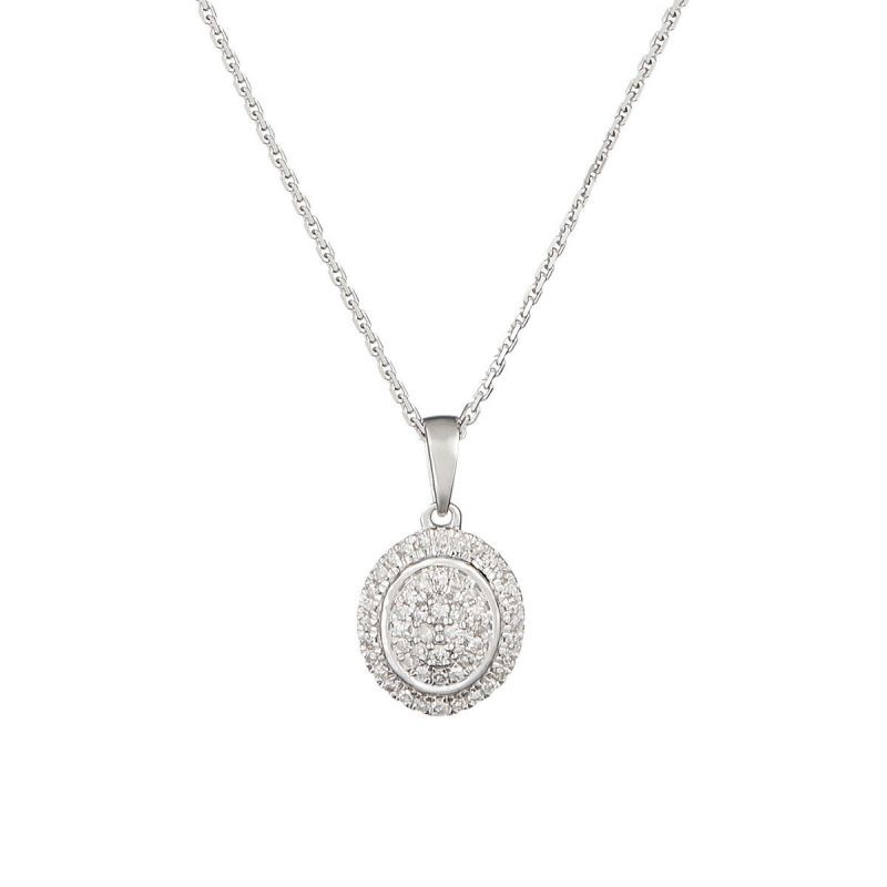 Pendentif Or Blanc Diamants