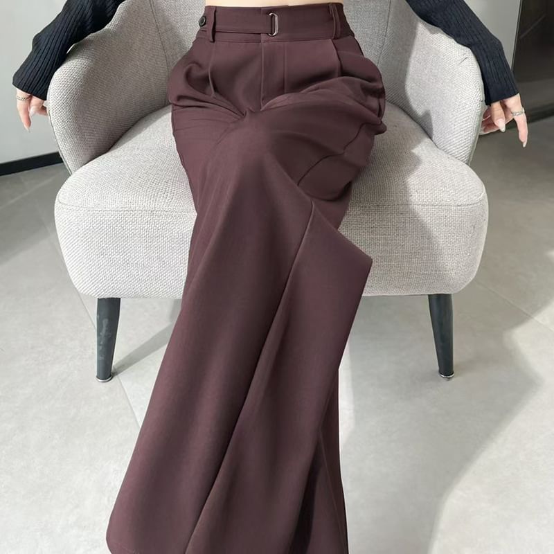 Jaqmine - Hoge taille, effen, wijde broek (verschillende ontwerpen)