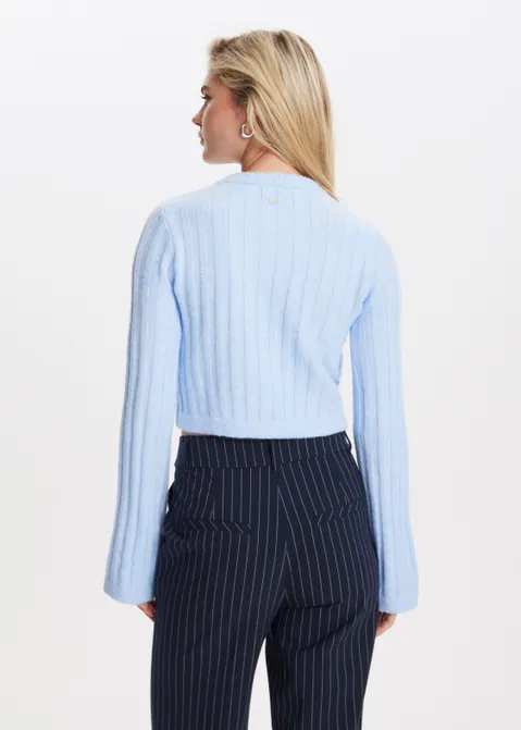 Trui met geribde structuur blauw (BLW.L)
