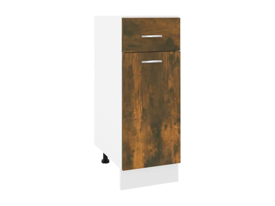 Armoire de plancher à tiroir Chêne fumé 30x46x81,5 cm