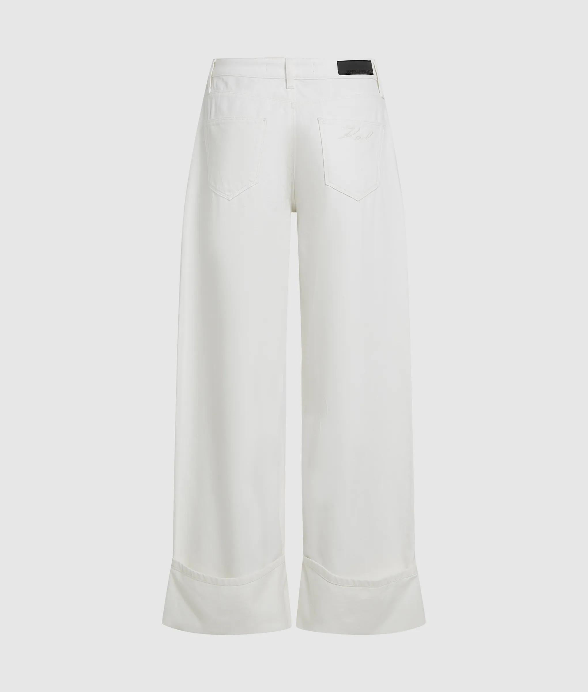 Omgeslagen jeans met wijde pijpen