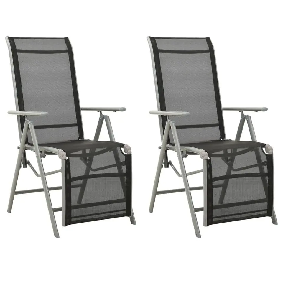 vidaXL - Tuinstoelen - Zilverkleurig - Aluminium - 2 stuks - Verstelbaar