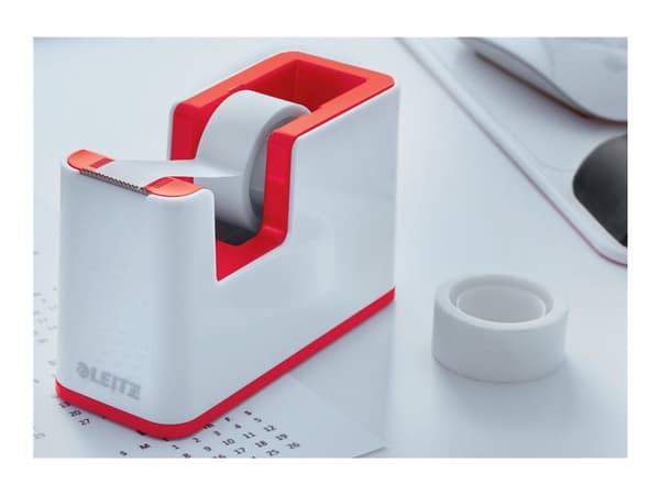 Leitz WOW - Dispenser med kontortape - skrivebord - rød