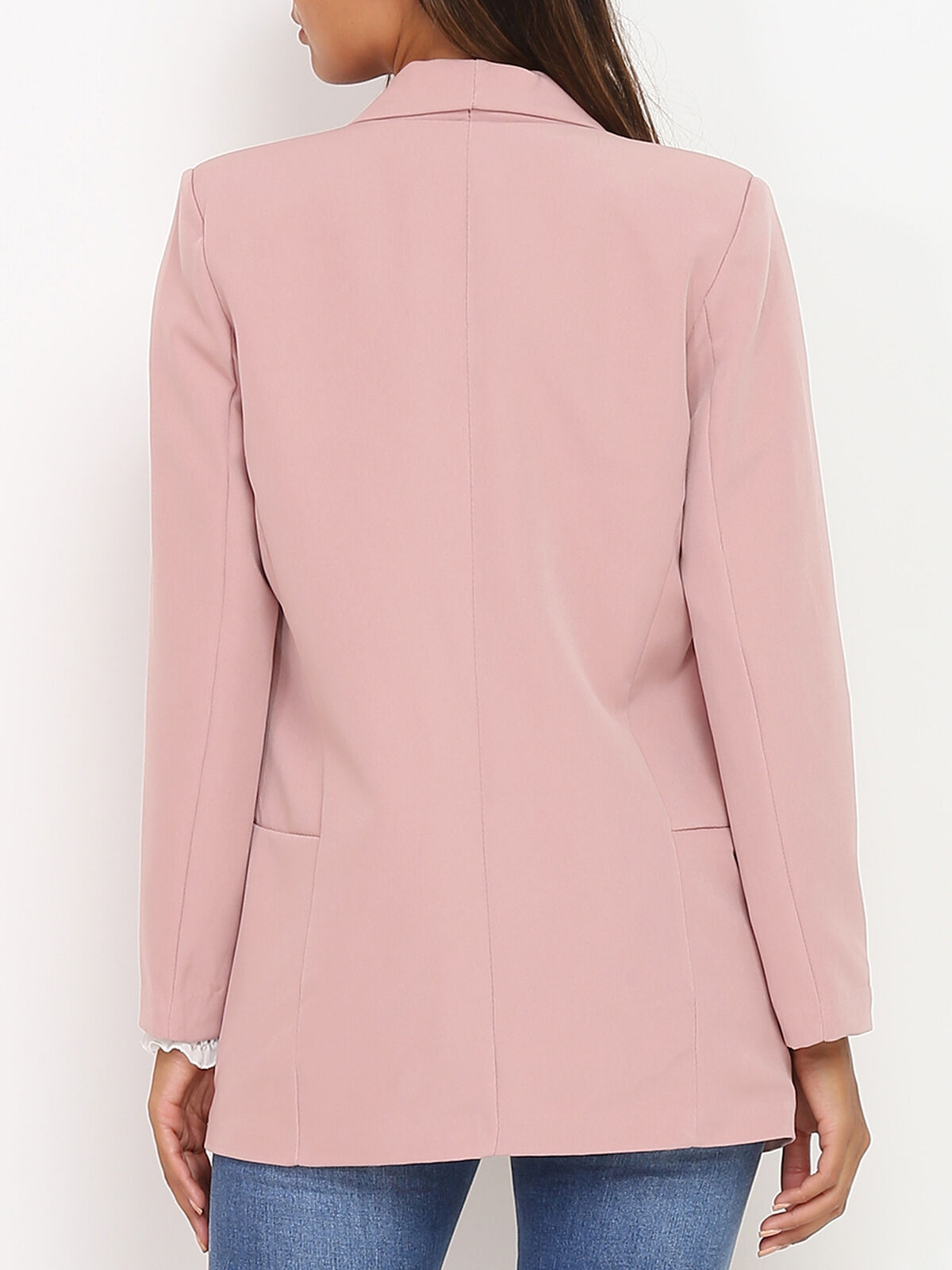 Blazer à col châle- Rose clair
