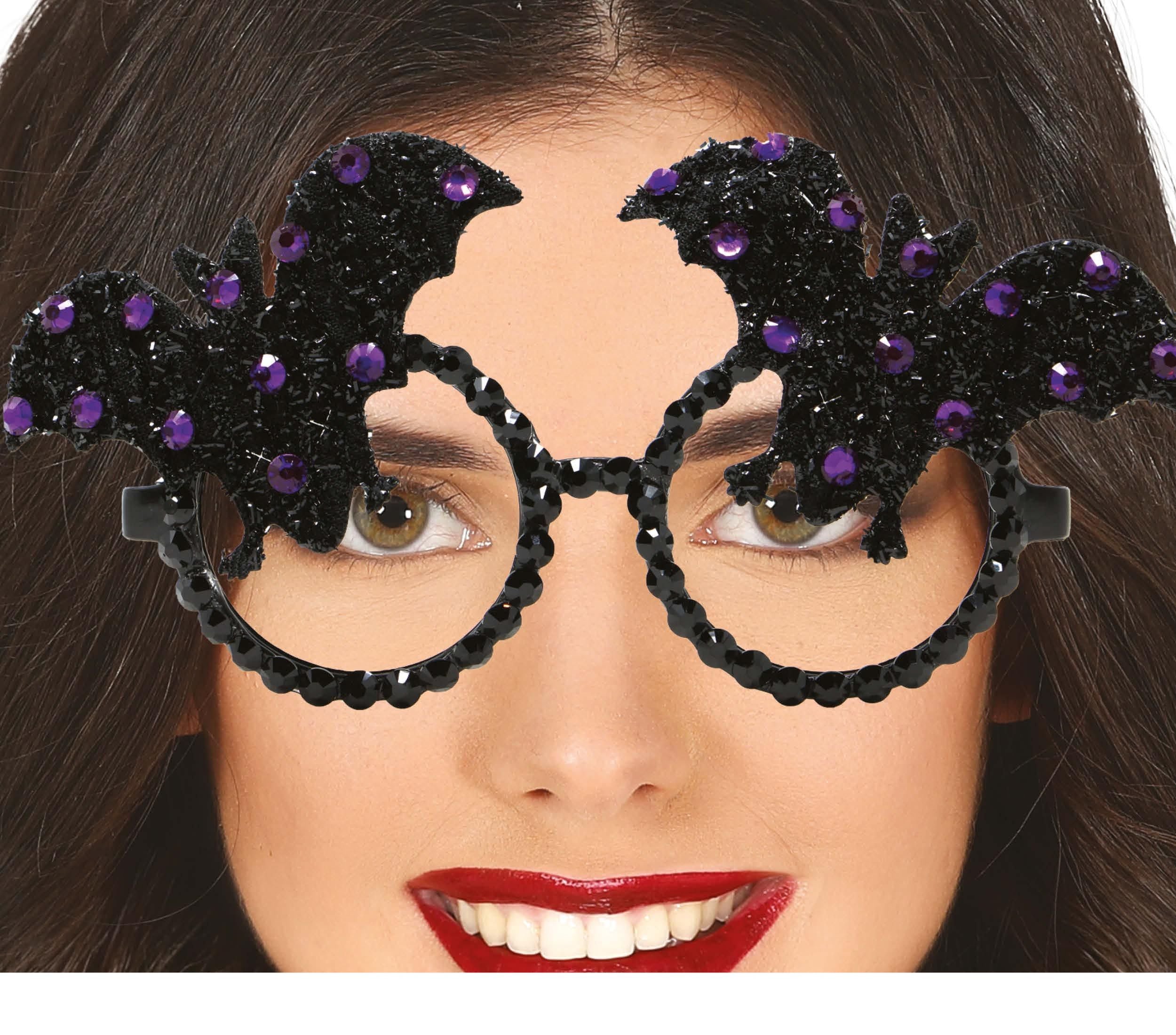 Halloween Bril Vleermuis Glitter