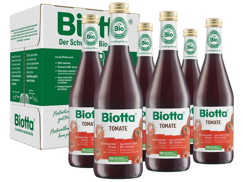 Biotta Säfte Tomate Bio 6 x 0.5 l Gemüsesaft aus erntefrischen Bio-Tomaten
