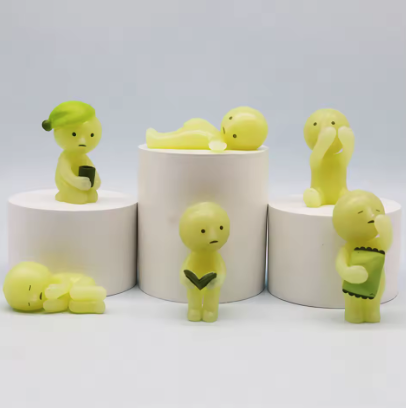 (6er Set) Miniatur Leuchtfiguren Glow in the Dark Überraschung Sammelfigur Fluoreszierende Aufsteller - Schlafzimmer