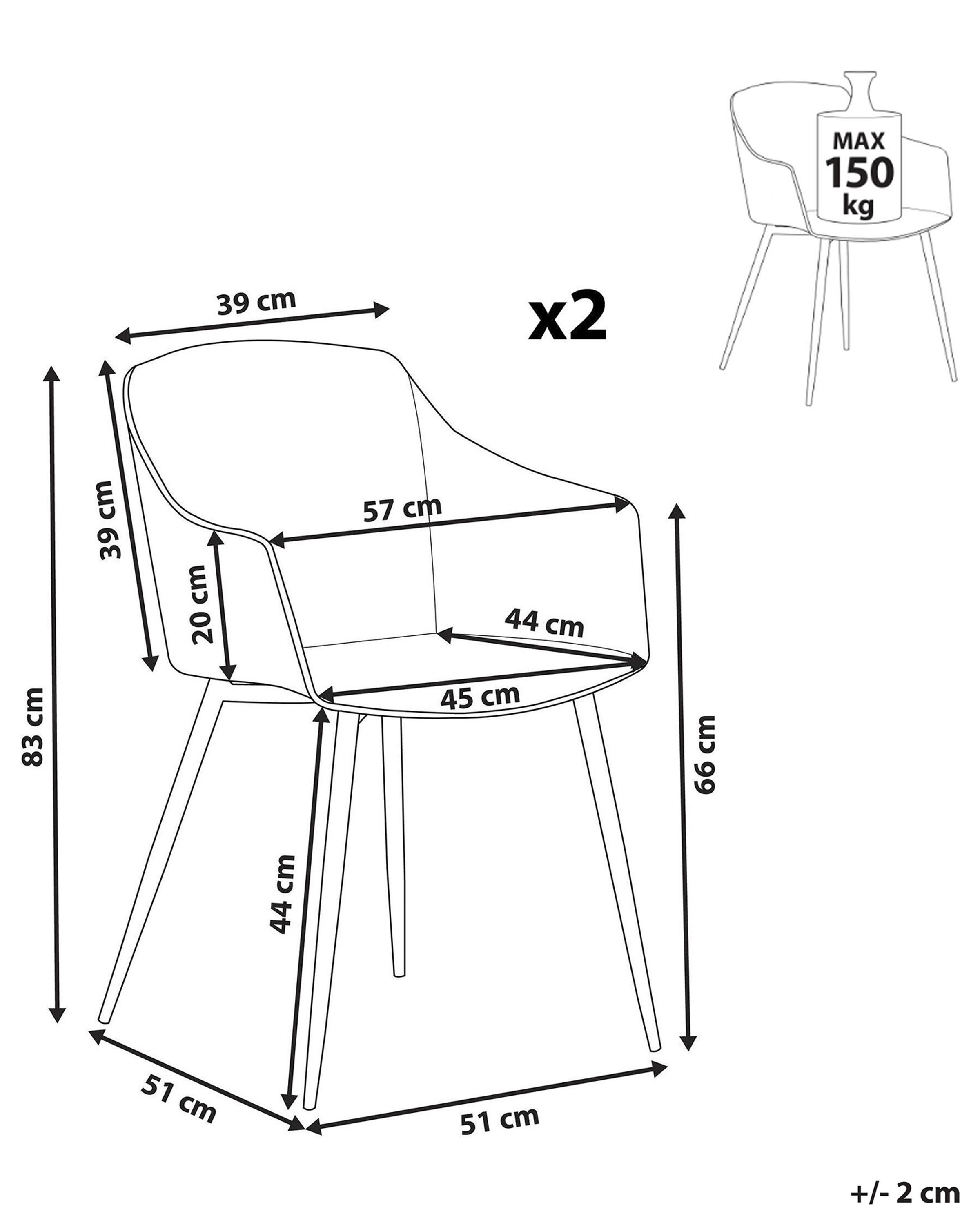 Set van 2 eetkamerstoelen FONDA II Lichtgroen