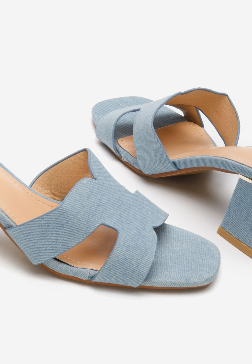 Mules à talon épais denim Velmia
