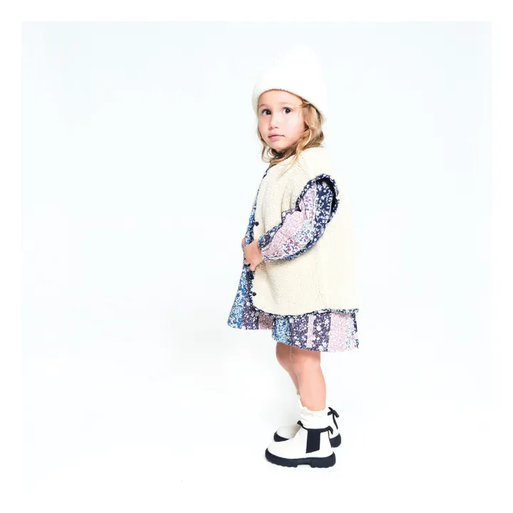 Esther Veste Sans Manches Matelassée Patchwork Devon | Bleu