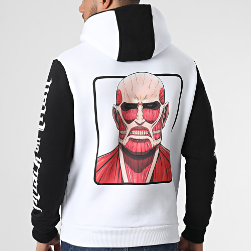 Sweat Capuche Colossal Titan Blanc Noir