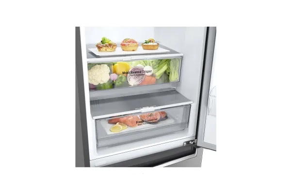 LG Refrigerator GBB71PZDMN A  , Free standing, Combi, Height 186 cm, No Frost system, Fridge net capacity 234 L, Freezer net capacity 107 L, Display, 36 dB, Silver