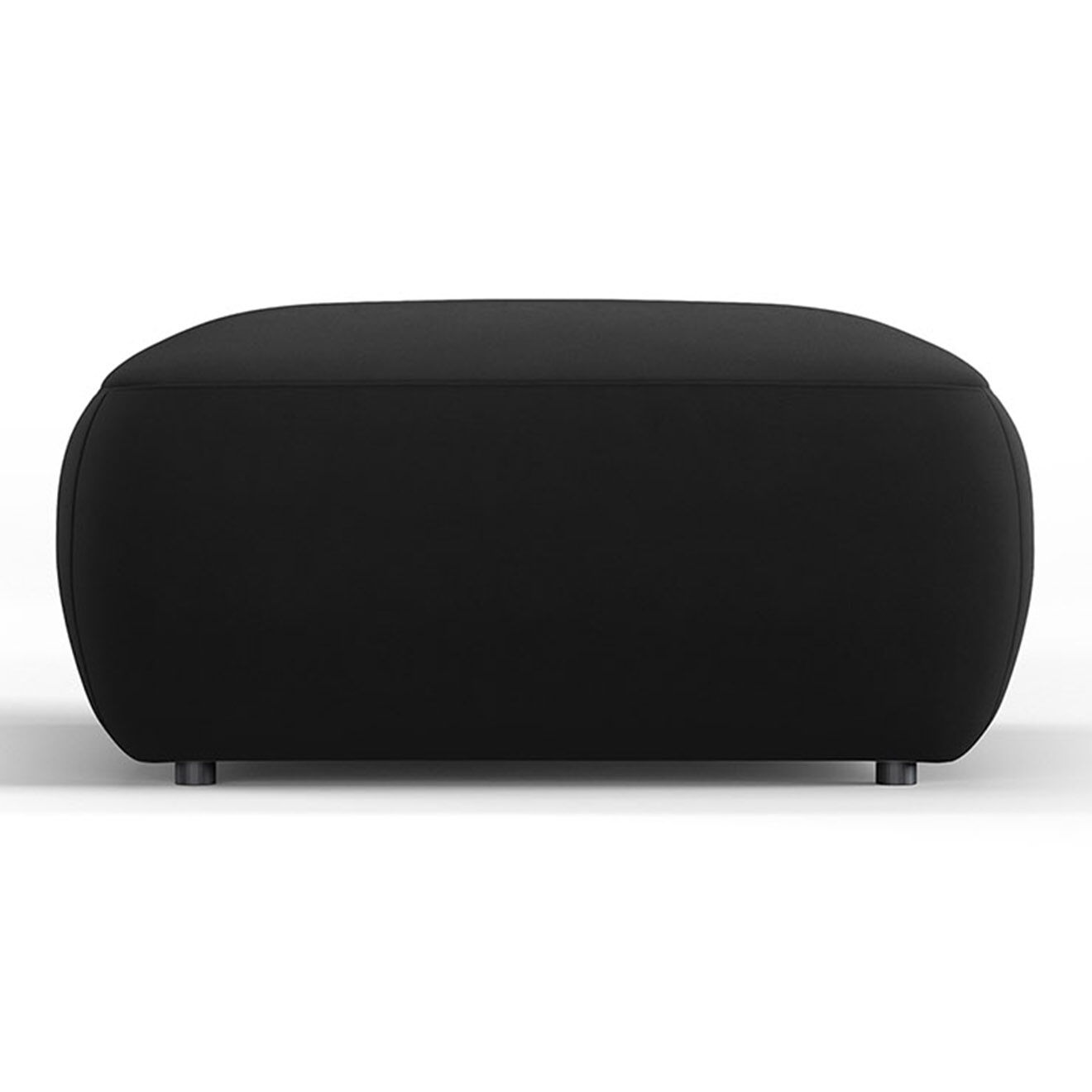 Mazzini Sofas Pouf Velours Jasmin noir - 75x75x36 cm