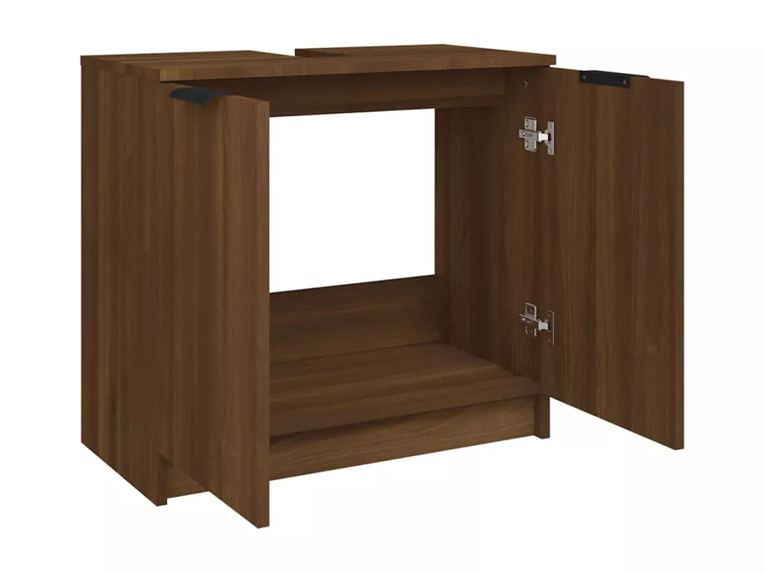 Armoire de bain Chêne fumé 64,5x33,5x59 cm Bois d'ingénierie