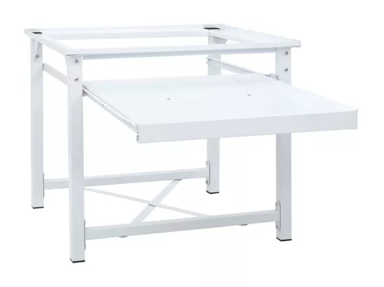 Socle pour machine à laver avec étagère coulissante Blanc