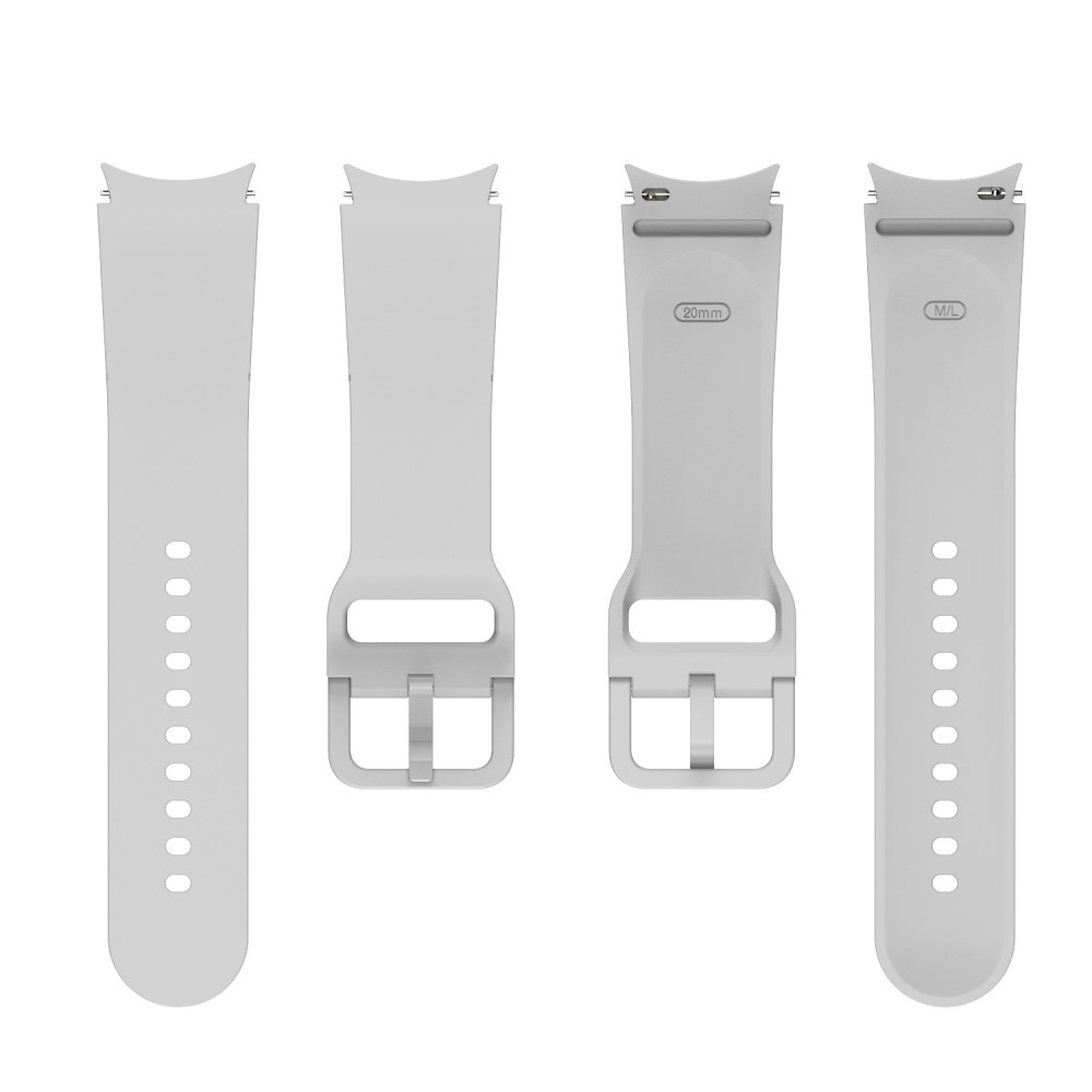 Samsung Galaxy Watch 4 Classic (42mm) Ersatz Sport Silikon Armband (Gelenkumfang: 180 - 220mm) - Weiss