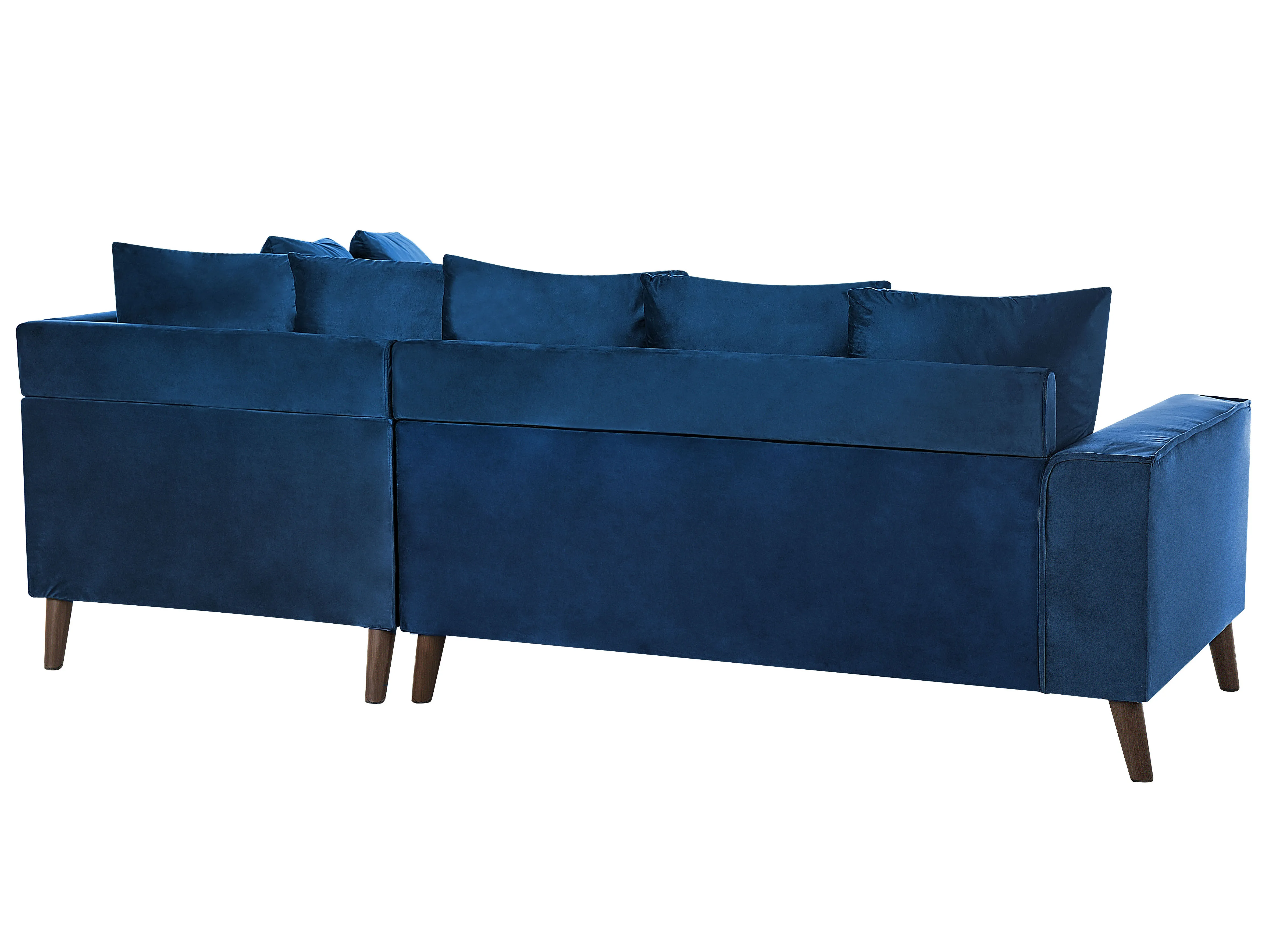 Hoekbank 3-zits GRENA Fluweel Marineblauw linkszijdig