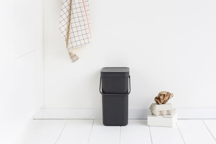 Brabantia Affaldsspand m/låg sort.kon. 12 ltr Grey