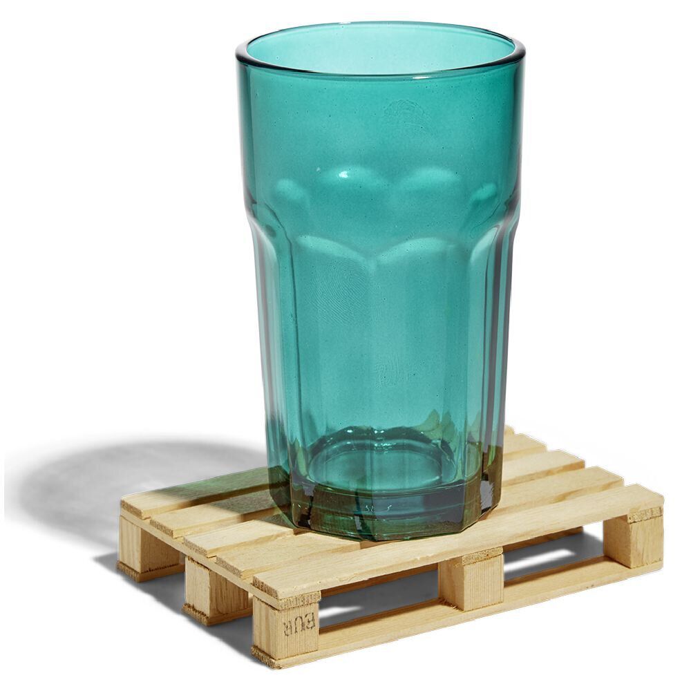 Lot de 4 dessous de verre en bois style palette 12x8xH2cm