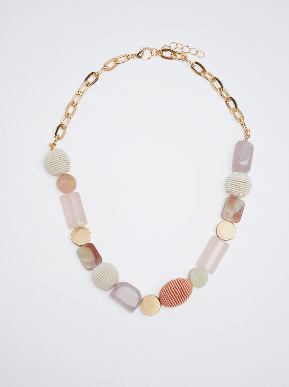 Colar com Pedra Semipreciosa - Multicolorido