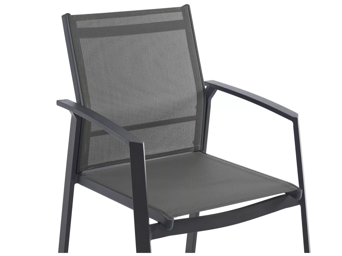 Fauteuil de jardin empilable en aluminium - Anthracite - PALAOS II de MYLIA