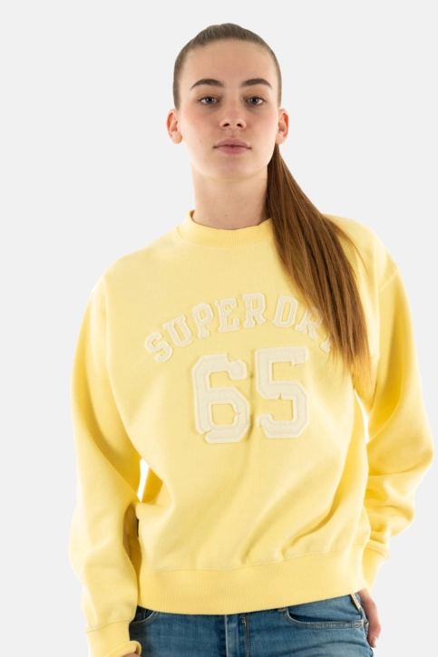 Sweat superdry applique athletic loose qlc pale yellow