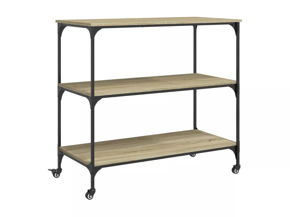 Chariot de cuisine chêne sonoma 102x50x95 cm bois d'ingénierie