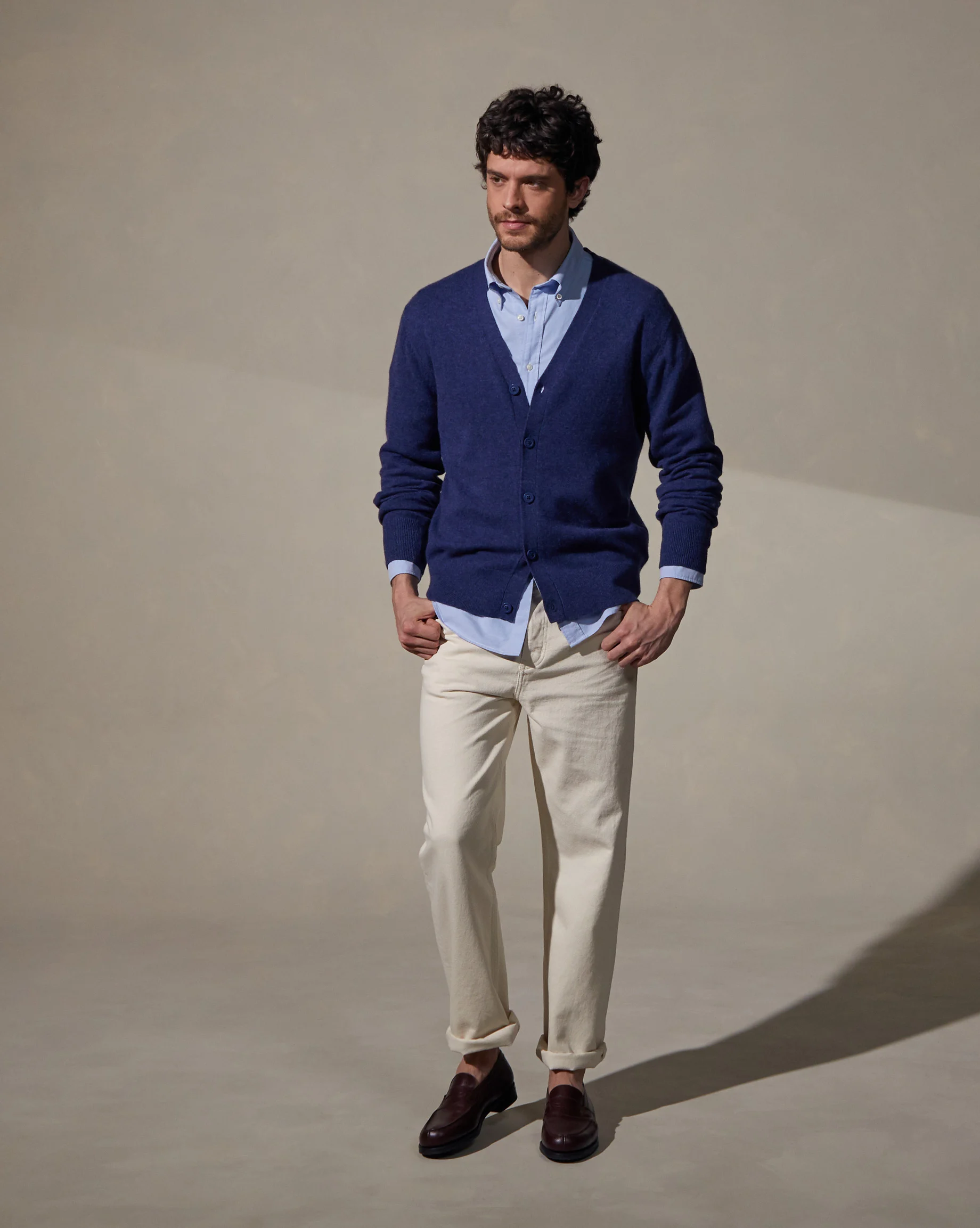 Gilet en cachemire 2 fils | Bleu