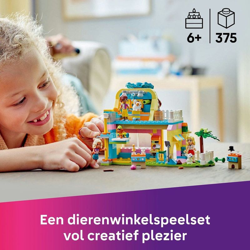 LEGO Friends - Winkel met Dierenaccessoires - Speelgoedwinkel Bouwpakket - Dieren Figuren - Voor Kinderen 6 Jaar en Ouder