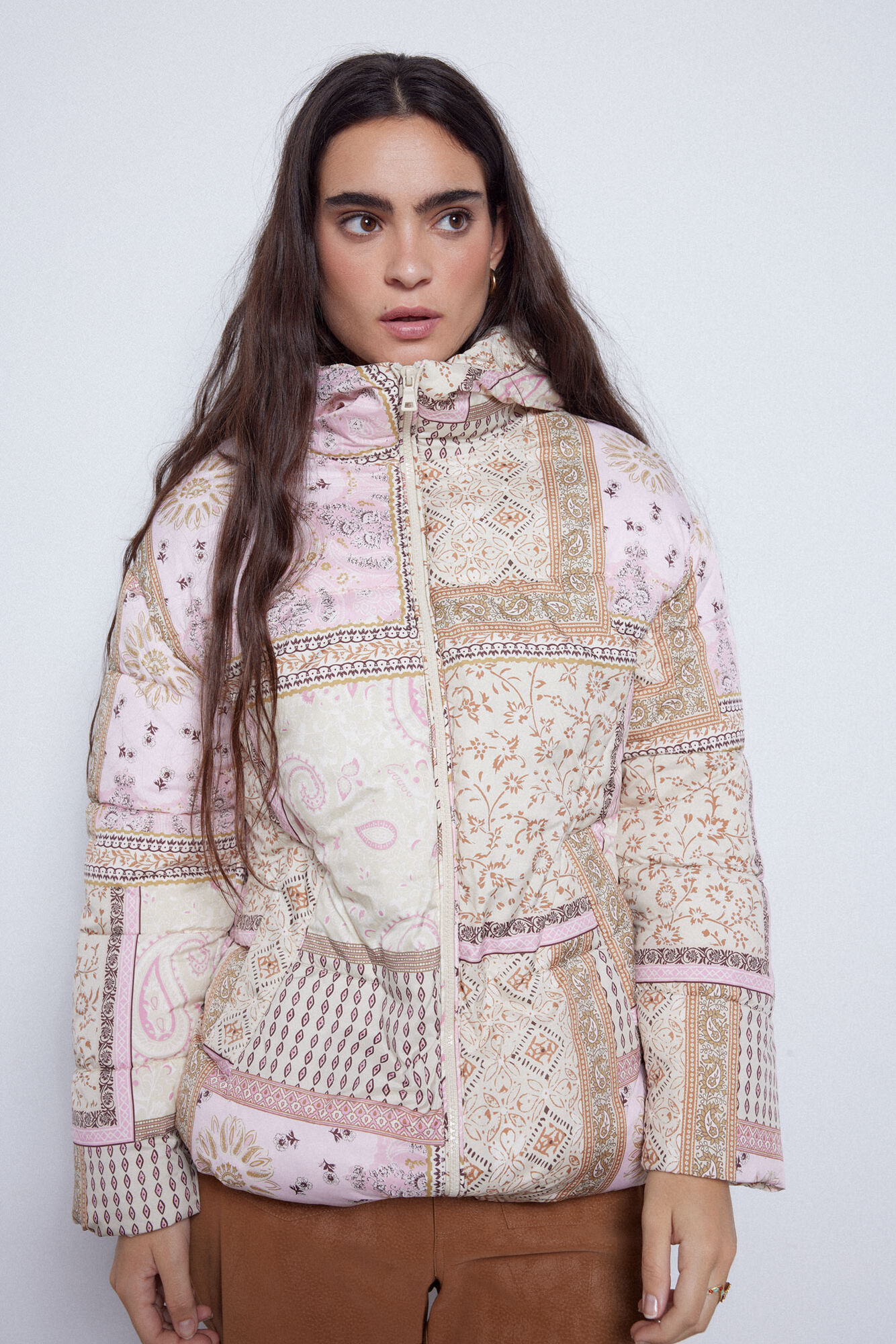 Casaco acolchoado estampado