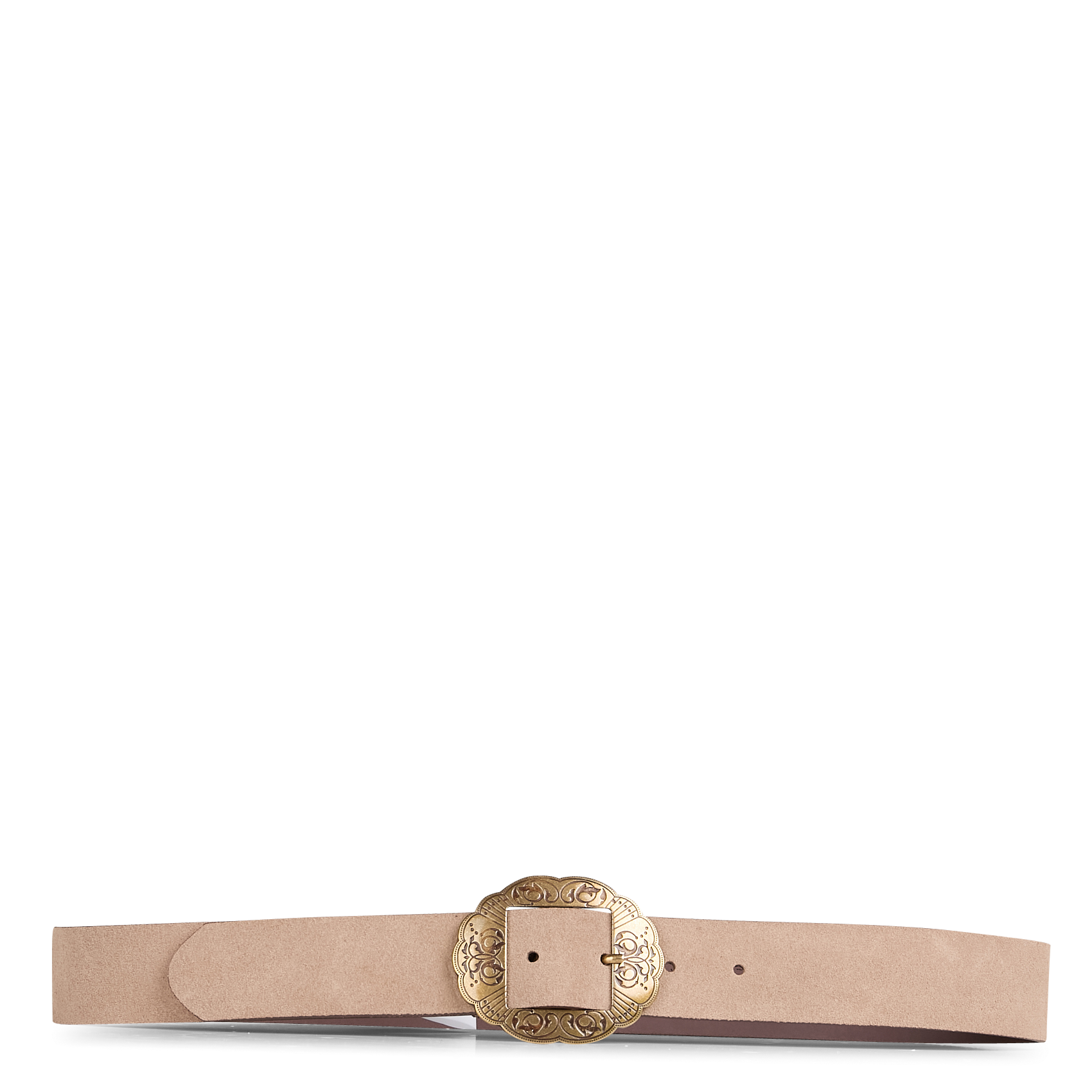 Ceinture en cuir mélangé | Beige