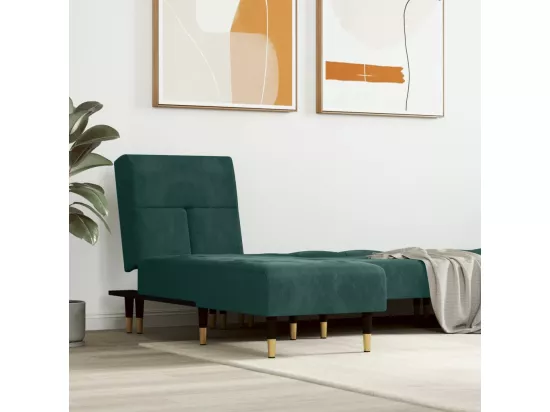 Prolenta Premium - Chaise longue vert foncé velours