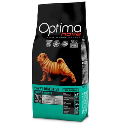 Ração Optima Nova Puppy Digestive para Cães Coelho